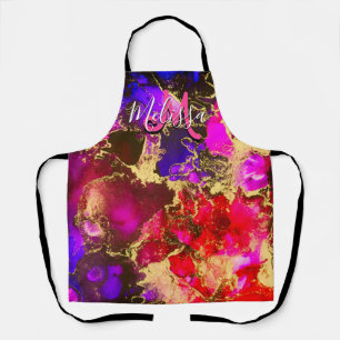 Wild Purple and Fuscia Alcohol Ink Apron