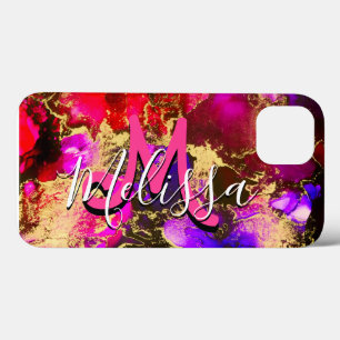 Wild Purple and Fuscia Alcohol Ink iPhone 13 Case