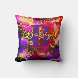 Wild Purple and Fuscia Alcohol Ink Cushion