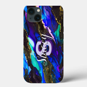 Wild Purple and Fuscia Alcohol Ink iPhone 13 Case
