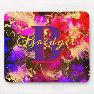 Wild Purple and Fuscia Alcohol Ink Mouse Pad