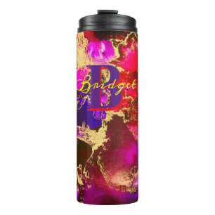 Wild Purple and Fuscia Alcohol Ink Thermal Tumbler