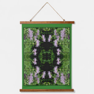 Wild Purple Bee Balm Abstract  Hanging Tapestry