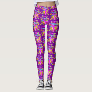 WILD PURPLE GYMNASTICS LEGGINGS
