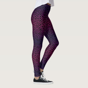 Wild Purple Leopard Print Fur Pattern Leggings