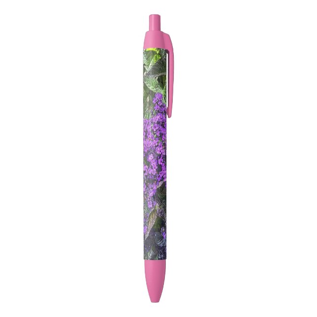 Wild purple lilac flowers with spring green leaves black ink pen (Bottom (Vertical))