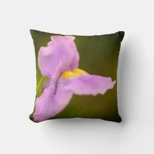 Wild Purple Orchid Flower Dewdrops Cushion