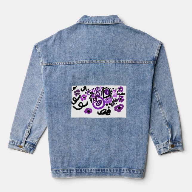 Wild Purple Peacock Denim Jacket (Back)