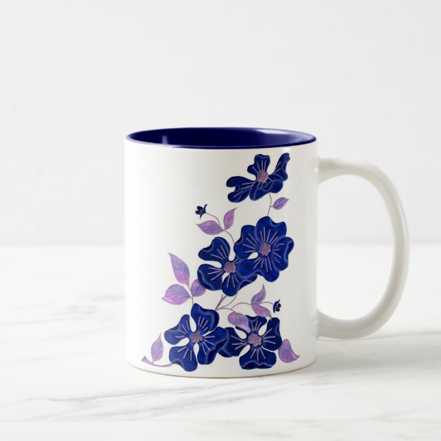 Wild Purple Rose Two-Tone Coffee Mug (Right)