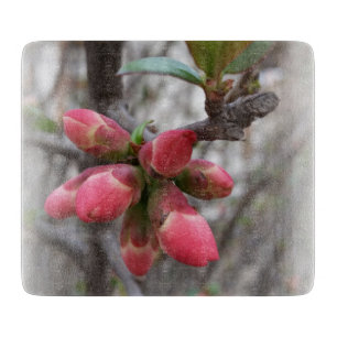 wild quince blooming cutting board