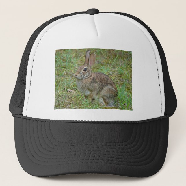 Wild Rabbit Eastern Cottontail II Apparel & Gifts Trucker Hat (Front)