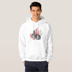 Wild Rabbit with Red and Purple Botanicals Hoodie