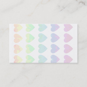Wild rainbow hearts on white blank business cards