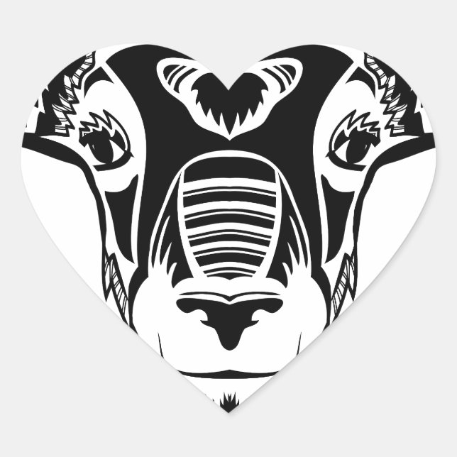wild ram heart sticker (Front)