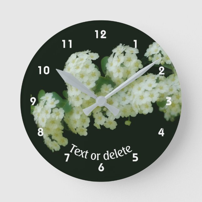 Wild Rambling Roses Floral Personalised   Round Clock (Front)