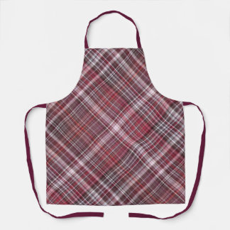 Wild Raspberries Crimson Red Plaid Apron
