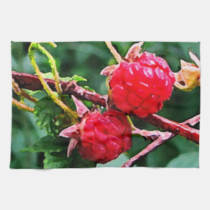 Wild Raspberries Tea Towel