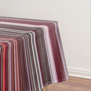 Wild Raspberry Red, Pink, and Burgundy Stripe Tablecloth