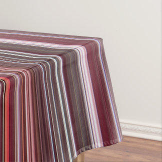 Wild Raspberry Red, Pink, and Burgundy Stripe Tablecloth