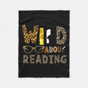 Wild reading book animal children's book lover fleece blanket