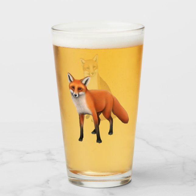 Wild Red Fox Tumbler Glass (Front Filled)