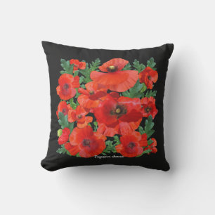 Wild Red Poppies Cushion