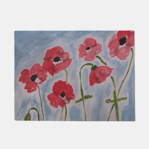 Wild Red Poppies Doormat