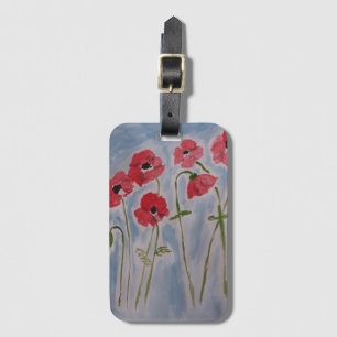 Wild Red Poppies Luggage Tag