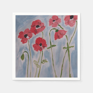 Wild Red Poppies Napkin
