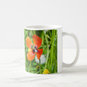 Wild red poppy flower coffee mug