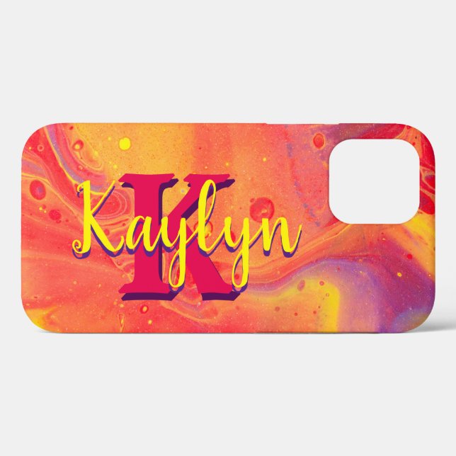 Wild Red Purple Acrylic Flow Art Case-Mate iPhone Case (Back (Horizontal))