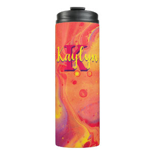 Wild Red Purple Acrylic Flow Art Thermal Tumbler