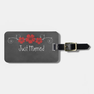 Wild Red Roses Chalkboard Luggage Tag