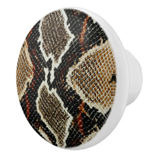 Wild Reptile Pattern Colourful Python Snake Print Ceramic Knob