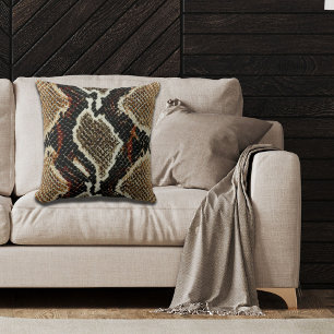 wild reptile pattern colourful python snake print cushion