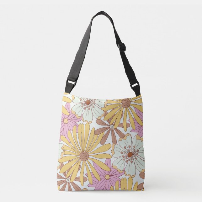 Wild Retro Floral Patterns Crossbody Bag (Front)