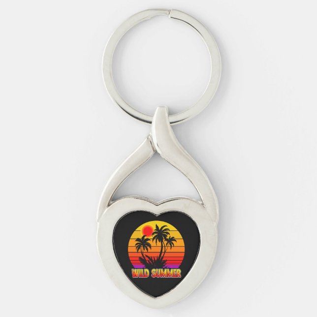 Wild Retro Summer Vibes-62827 Key Ring (Front)