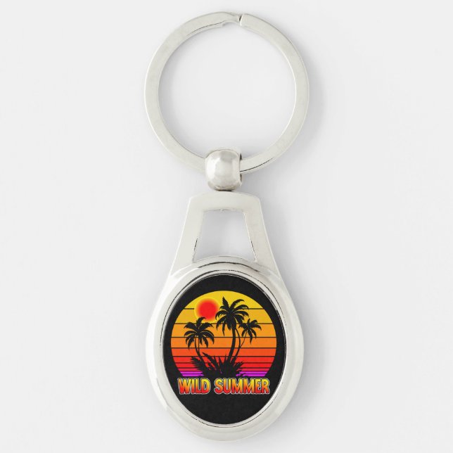 Wild Retro Summer Vibes-62827 Key Ring (Front)