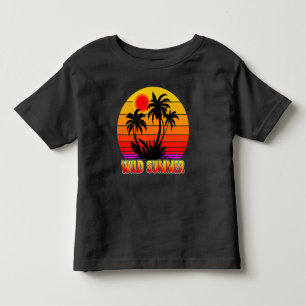 Wild Retro Summer Vibes with Palm Trees Design Toddler T-Shirt