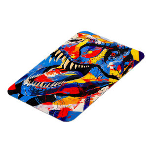 Wild Retro T-rex Dinosaur Fusion Magnet
