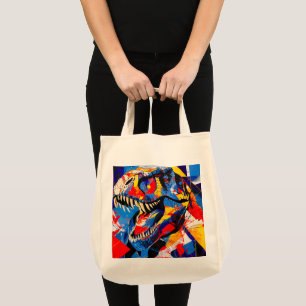 Wild Retro T-rex Dinosaur Fusion Tote Bag