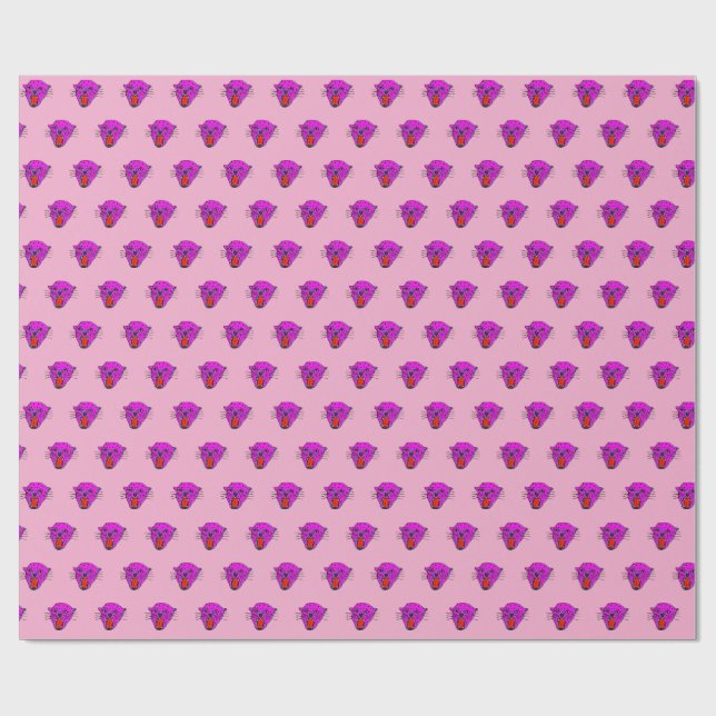 Wild Roar Gift Wrap – Pink Panther Pattern (Flat)