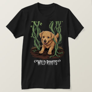 Wild Roots – Spooky Golden Retriever Garden Design T-Shirt