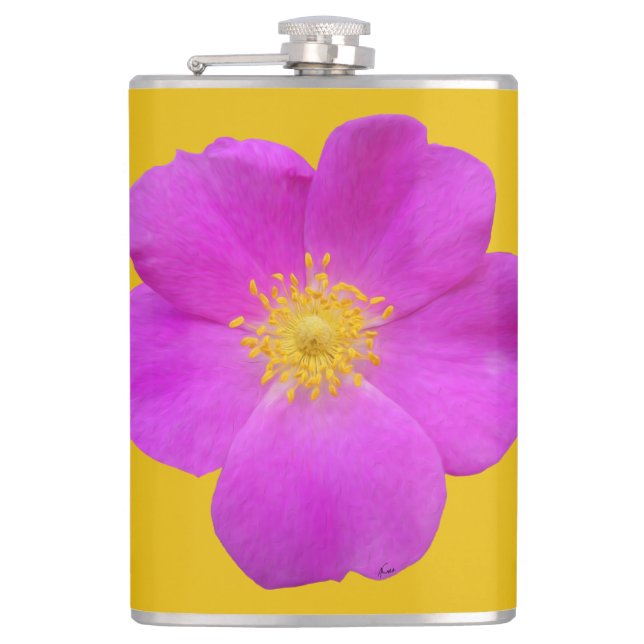 Wild Rose 2 Hip Flask (Front)