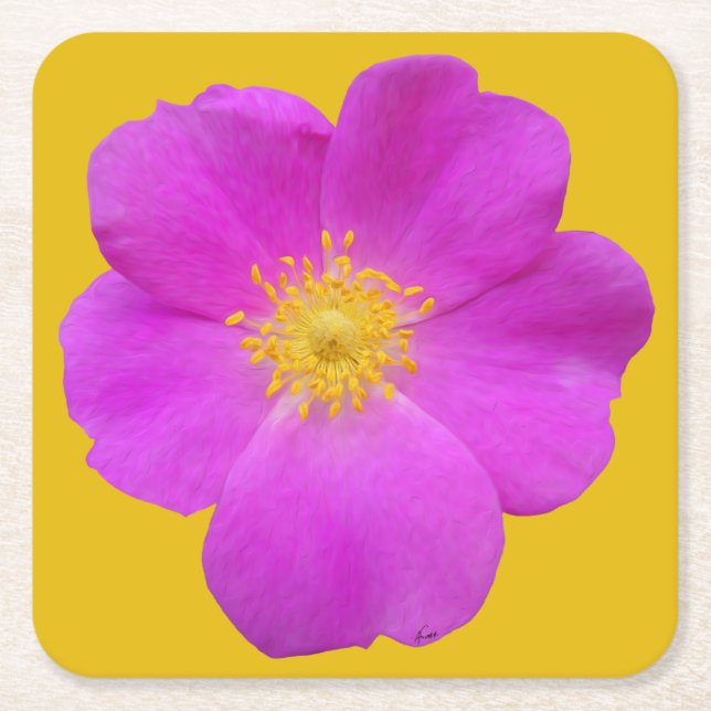 Wild Rose 2 Square Paper Coaster (Front)