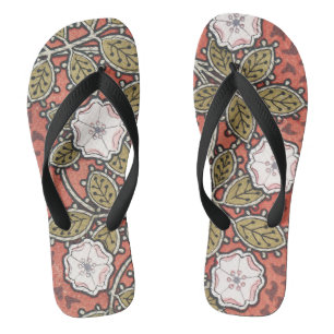 Wild Rose Art Illustration Flower Pattern Thongs