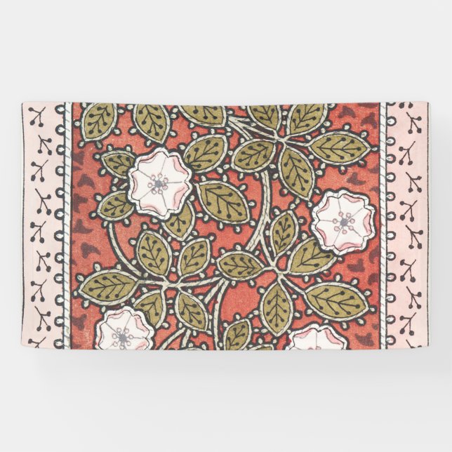 Wild Rose Art Illustration Flower Vintage Banner (Horizontal)