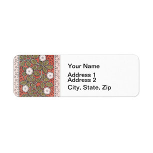 Wild Rose Art Illustration Flower Vintage Return Address Label