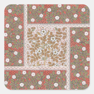 Wild Rose Art Illustration Flower Vintage Square Sticker