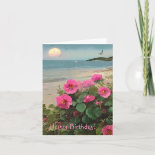 Wild Rose Beach Birthday Card